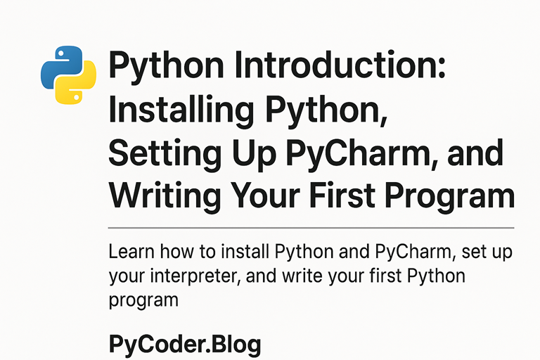 Python Introduction: Installing Python, Setting Up PyCharm, and Writing Your First Program